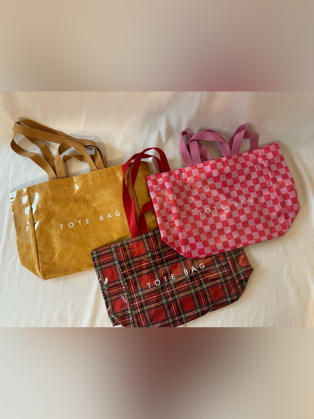 Tote Bag Waterproof PVC travel Shopper Purse New Set Of 3